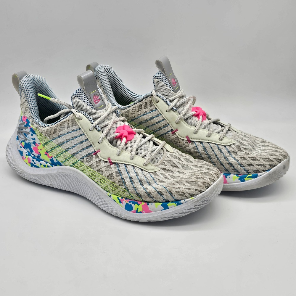 Under Armour Curry 10 Splash Party Basketball Shoes White Multi Mens Size 14‎